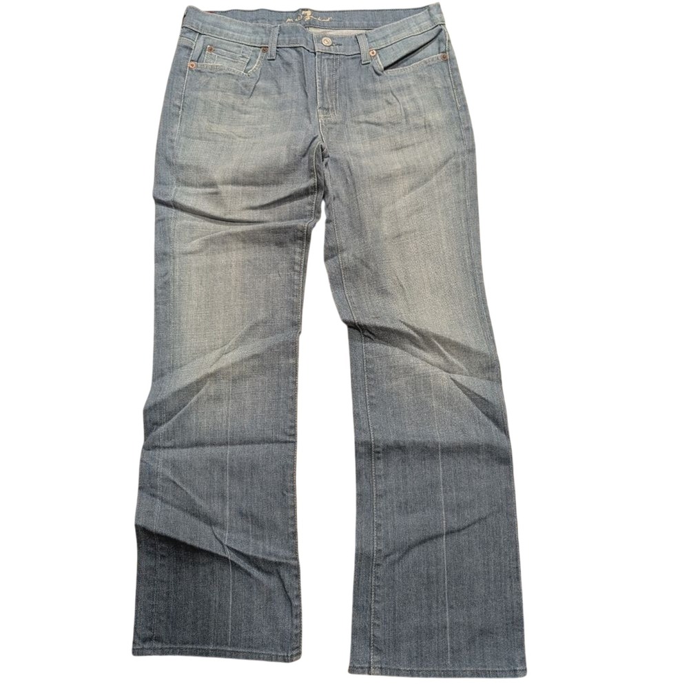 7 FOR‎ ALL MANKIND Womens 30 Flip Flop Jeans Faded Wash Denim Bootcut Flare